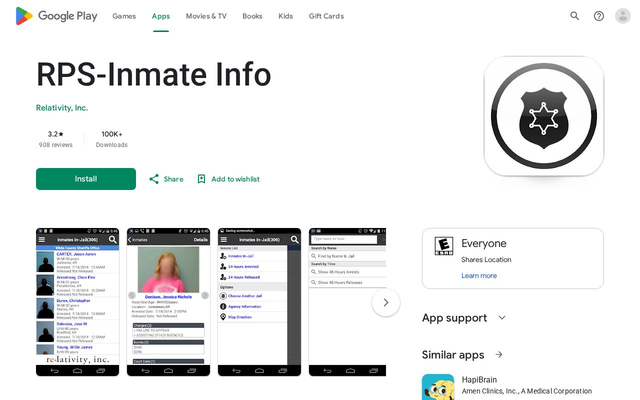 Stone County arrest roster RPS Inmate Info app listing