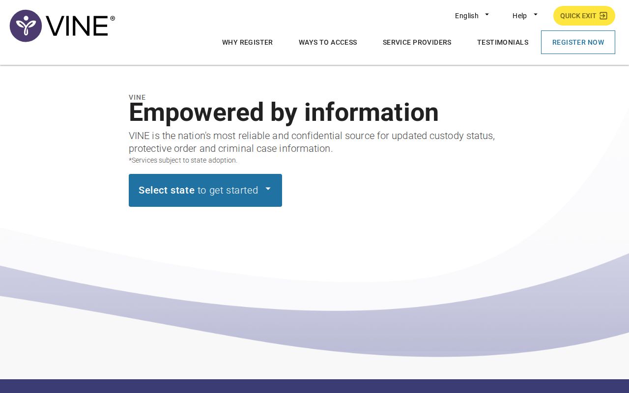 VINELink custody search interface used for Arkansas custody checks
